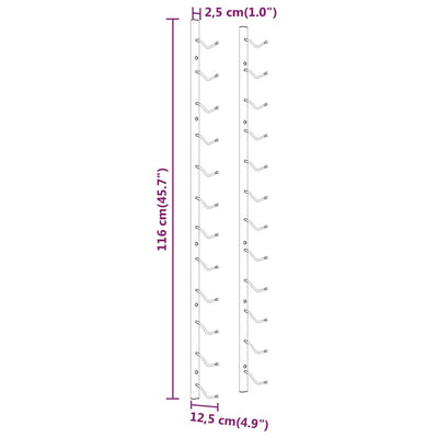 Wall Mounted Wine Rack for 12 Bottles 2 pcs White Iron