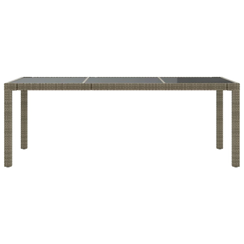 9 Piece Outdoor Dining Set with Cushions Poly Rattan Grey