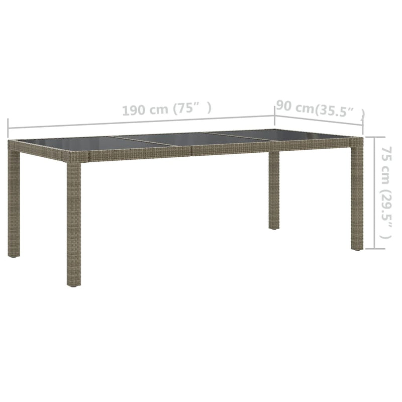 9 Piece Outdoor Dining Set with Cushions Poly Rattan Grey