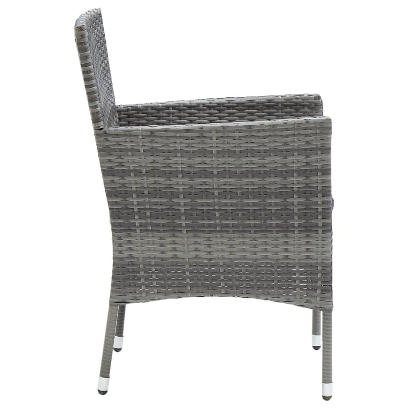 9 Piece Garden Dining Set with Cushions Poly Rattan Grey