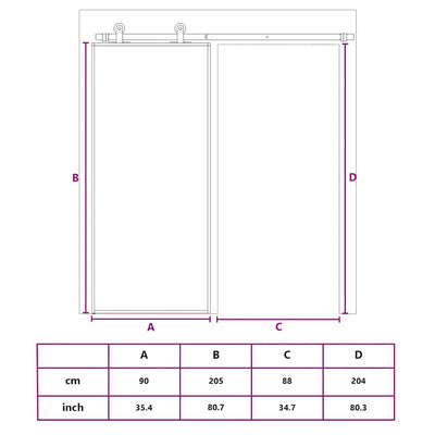 Sliding Door Frosted ESG Glass and Aluminium 90x205 cm Black