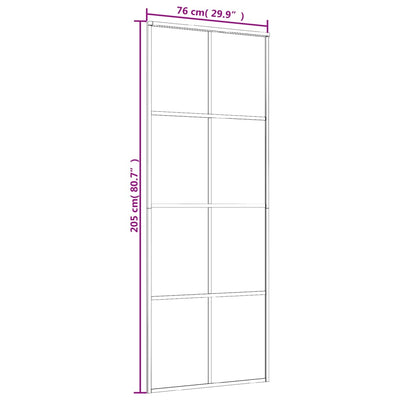 Sliding Door Black 76x205 cm ESG Glass and Aluminium