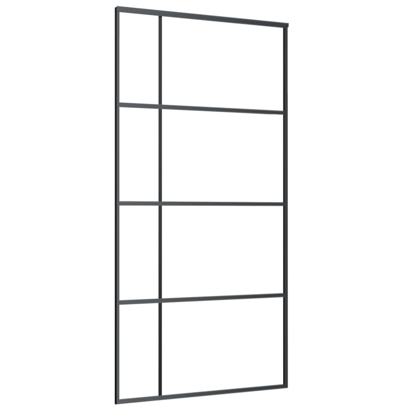 Sliding Door Frosted ESG Glass and Aluminium 102.5x205 cm Black