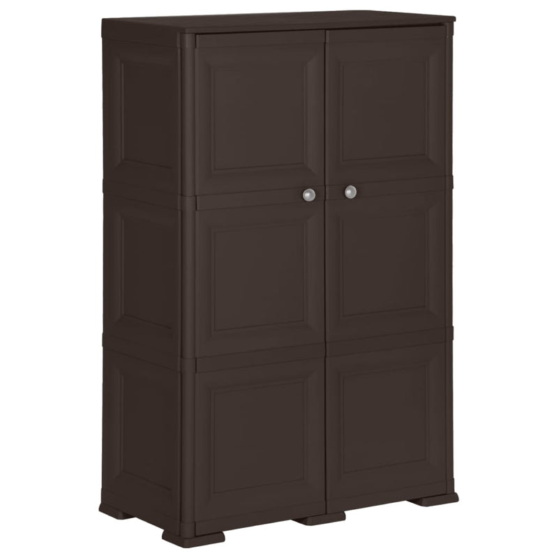 Plastic Cabinet 79x43x125 cm Wood Design Brown