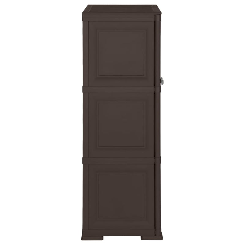 Plastic Cabinet 79x43x125 cm Wood Design Brown