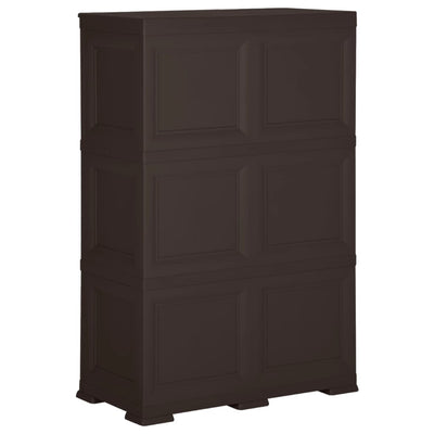 Plastic Cabinet 79x43x125 cm Wood Design Brown