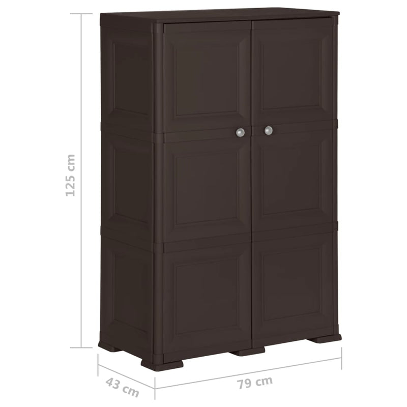 Plastic Cabinet 79x43x125 cm Wood Design Brown