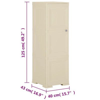 Plastic Cabinet 40x43x125 cm Wood Design Angora White