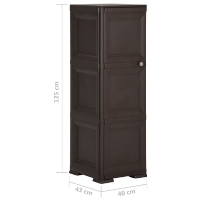 Plastic Cabinet 40x43x125 cm Wood Design Brown