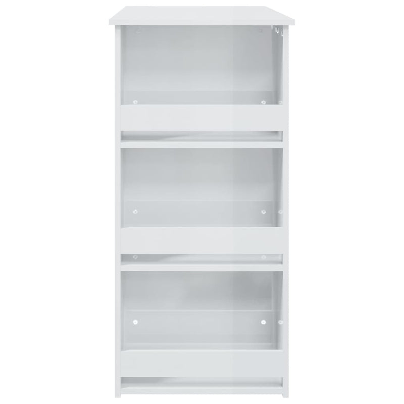 Bar Table with Storage Rack High Gloss White 102x50x103.5 cm