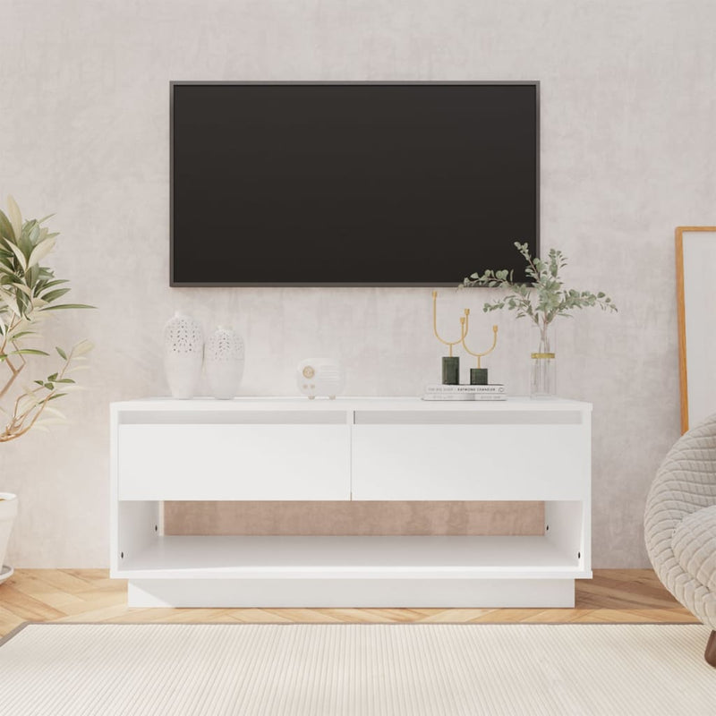 TV Cabinet White 102x41x44 cm Engineered Wood