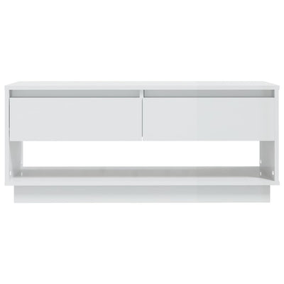 TV Cabinet High Gloss White 102x41x44 cm Engineered Wood