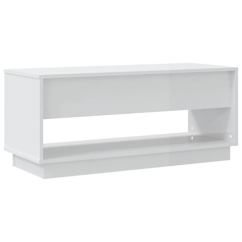 TV Cabinet High Gloss White 102x41x44 cm Engineered Wood