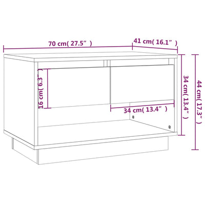 TV Cabinet White 70x41x44 cm Engineered Wood