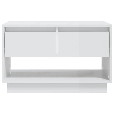 TV Cabinet High Gloss White 70x41x44 cm Engineered Wood