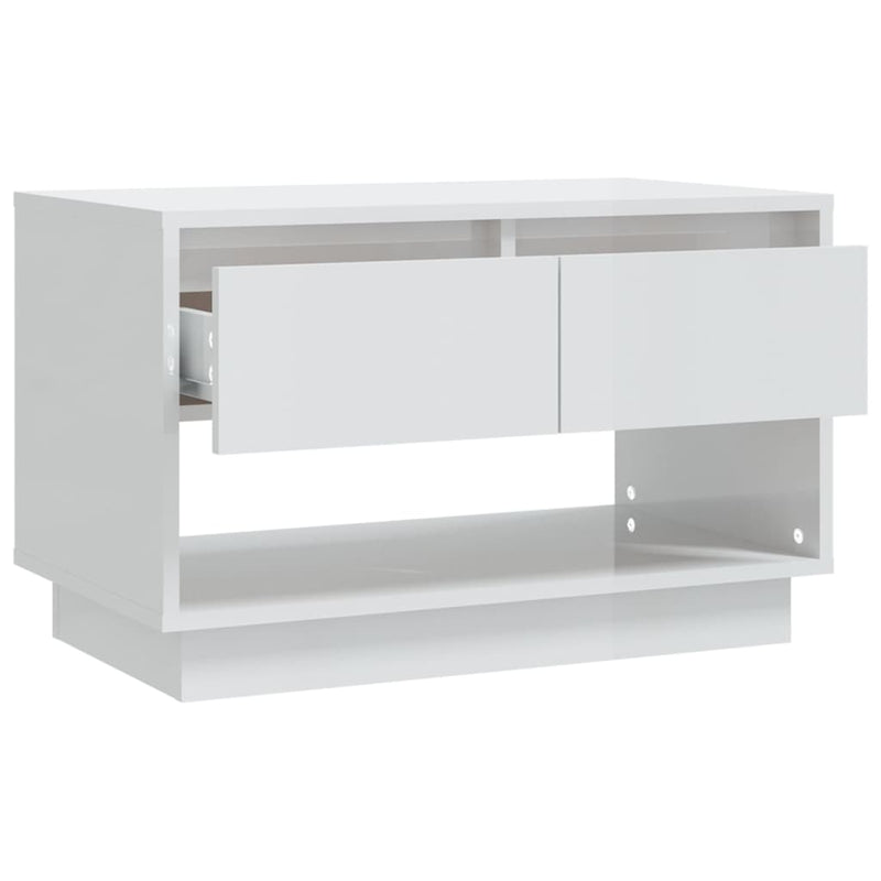 TV Cabinet High Gloss White 70x41x44 cm Engineered Wood