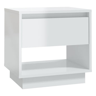 Bedside Cabinets 2 pcs High Gloss White 45x34x44 cm Engineered Wood