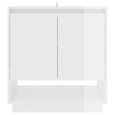 Sideboard High Gloss White 70x41x75 cm Engineered Wood