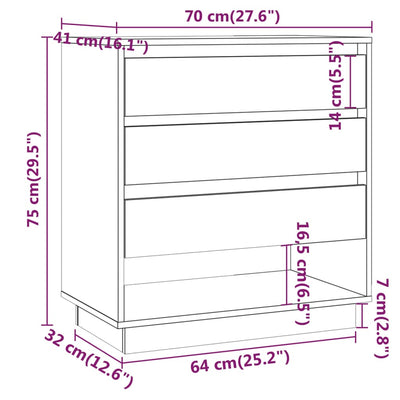 Sideboard White 70x41x75 cm Engineered Wood