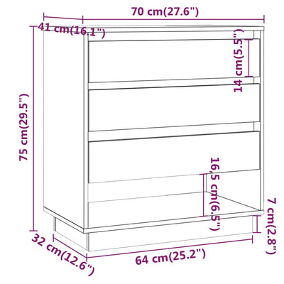 Sideboard Sonoma Oak 70x41x75 cm Engineered Wood