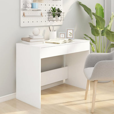 Desk White 101x50x76.5 cm Engineered Wood