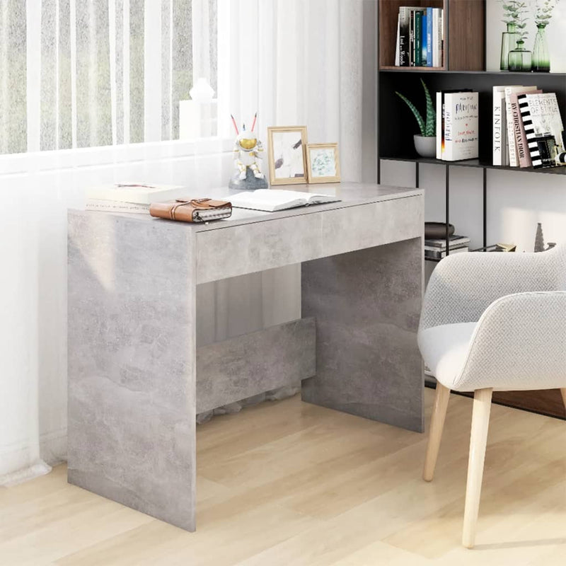 Desk Concrete Grey 101x50x76.5 cm Engineered Wood