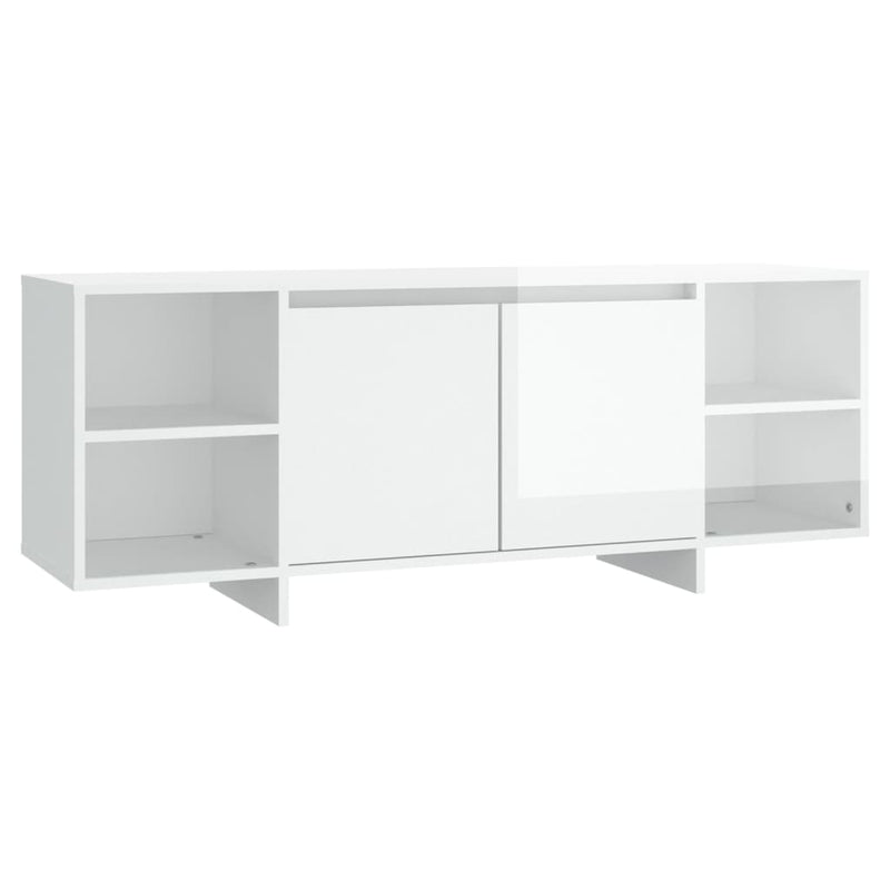 TV Cabinet High Gloss White 130x35x50 cm Engineered Wood