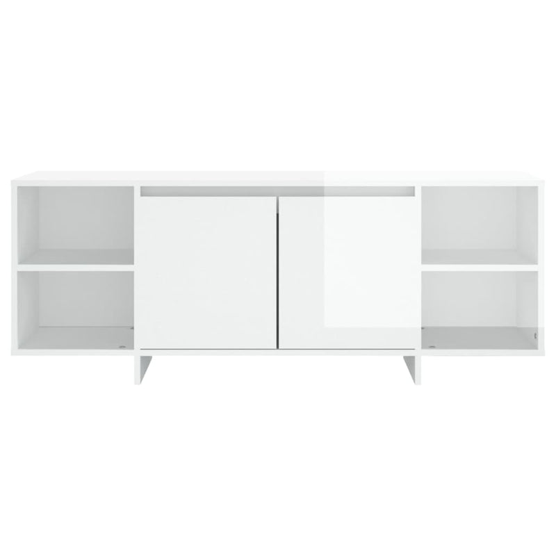 TV Cabinet High Gloss White 130x35x50 cm Engineered Wood