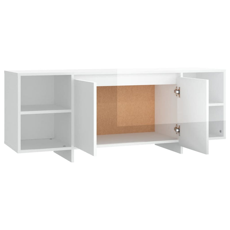 TV Cabinet High Gloss White 130x35x50 cm Engineered Wood