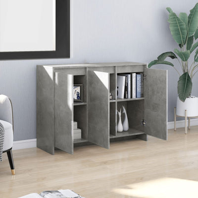 Sideboard Concrete Grey 102x33x75 cm Engineered Wood