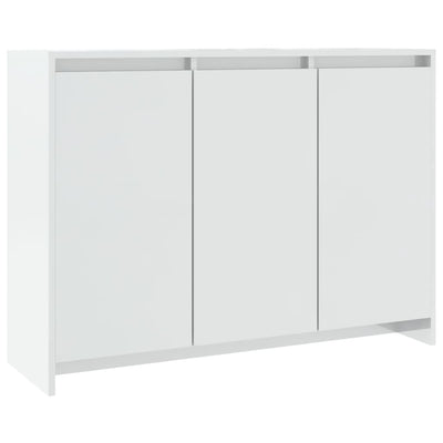 Sideboard High Gloss White 102x33x75 cm Engineered Wood