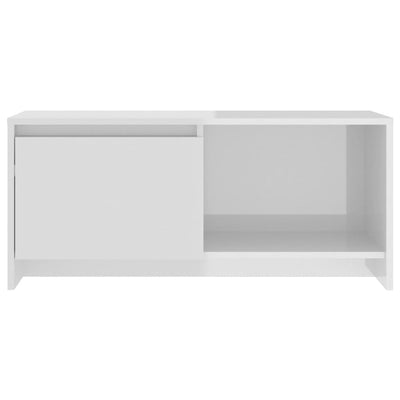 TV Cabinet High Gloss White 90x35x40 cm Engineered Wood