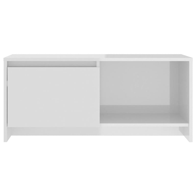 TV Cabinet High Gloss White 90x35x40 cm Engineered Wood