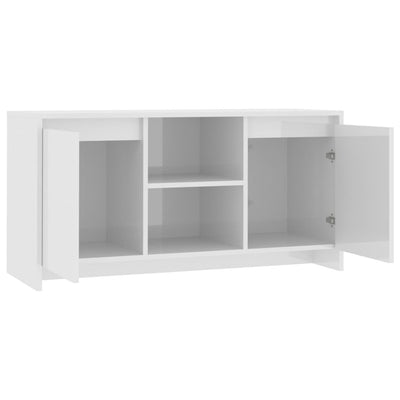 TV Cabinet High Gloss White 102x37.5x52.5 cm Engineered Wood