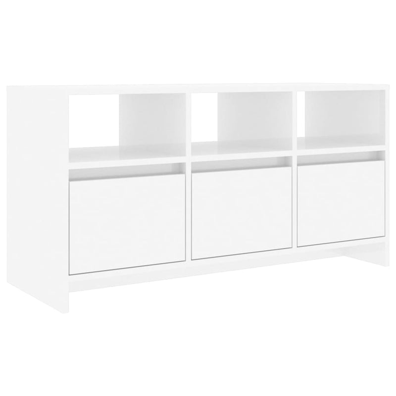 TV Cabinet High Gloss White 102x37.5x52.5 cm Engineered Wood