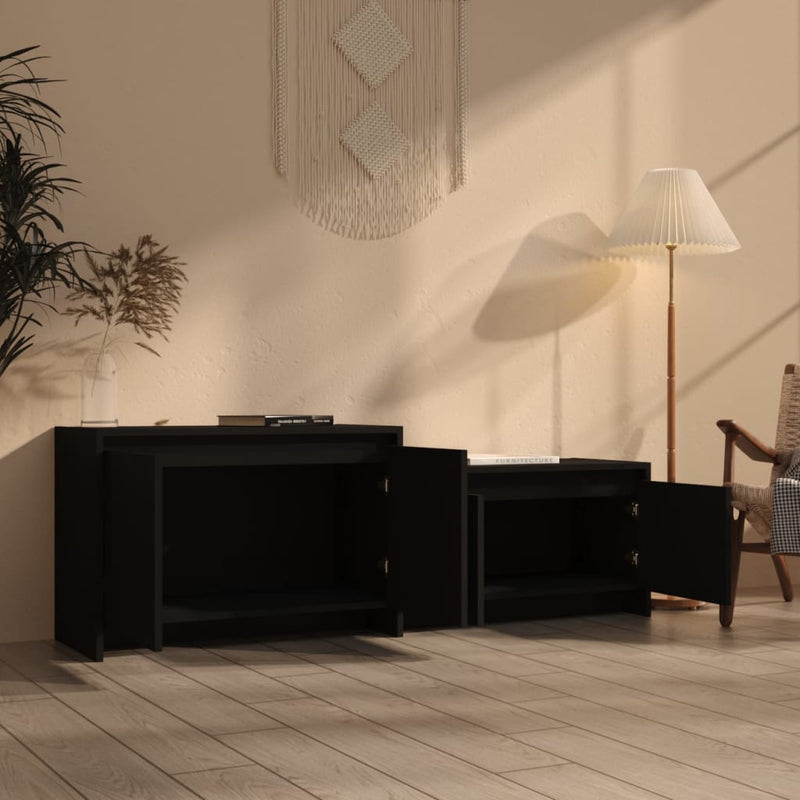 TV Cabinet Black 146.5x35x50 cm Engineered Wood