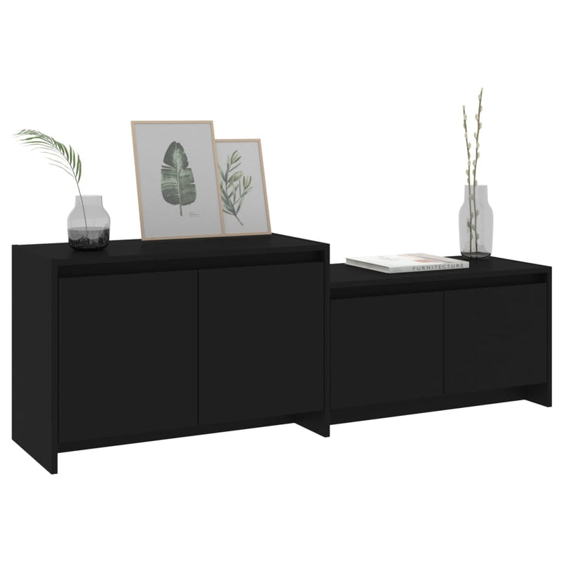 TV Cabinet Black 146.5x35x50 cm Engineered Wood