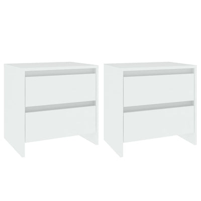 Bedside Cabinets 2 pcs White 45x34.5x44.5 cm Engineered Wood