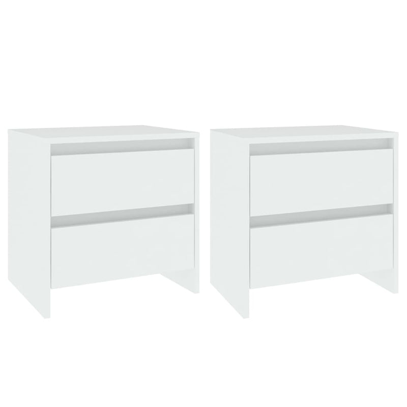 Bedside Cabinets 2 pcs White 45x34.5x44.5 cm Engineered Wood