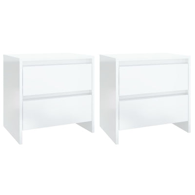 Bedside Cabinets 2 pcs High Gloss White 45x34.5x44.5 cm Engineered Wood