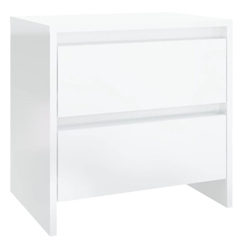 Bedside Cabinets 2 pcs High Gloss White 45x34.5x44.5 cm Engineered Wood