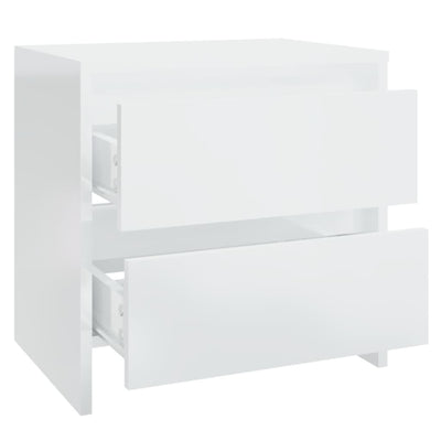 Bedside Cabinets 2 pcs High Gloss White 45x34.5x44.5 cm Engineered Wood