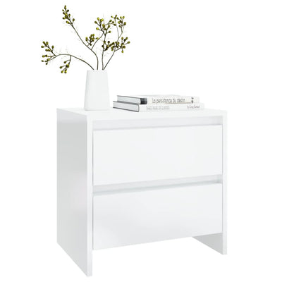 Bedside Cabinets 2 pcs High Gloss White 45x34.5x44.5 cm Engineered Wood