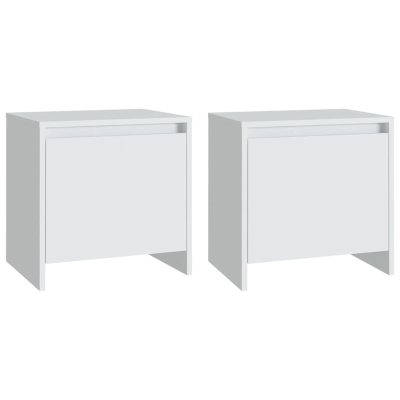 Bedside Cabinets 2 pcs White 45x34x44.5 cm Engineered Wood