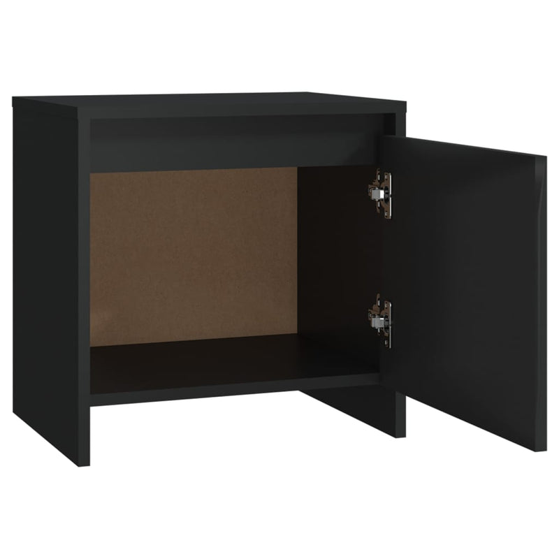 Bedside Cabinet Black 45x34x44.5 cm Engineered Wood