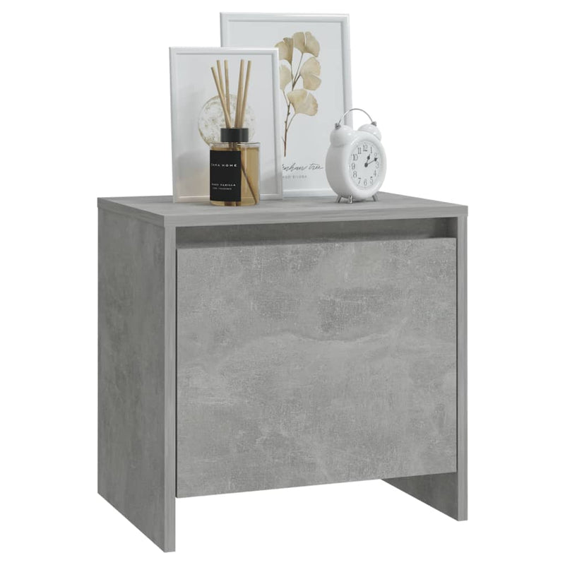 Bedside Cabinet Concrete Grey 45x34x44.5 cm Engineered Wood