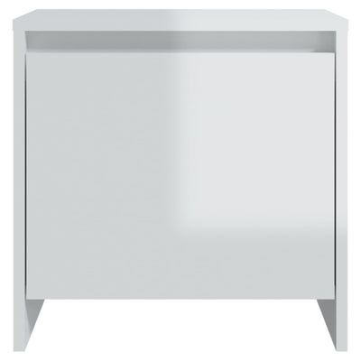 Bedside Cabinet High Gloss White 45x34x44.5 cm Engineered Wood