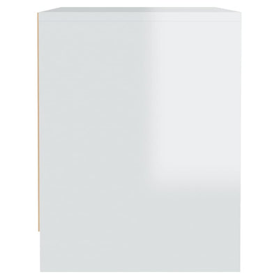 Bedside Cabinet High Gloss White 45x34x44.5 cm Engineered Wood