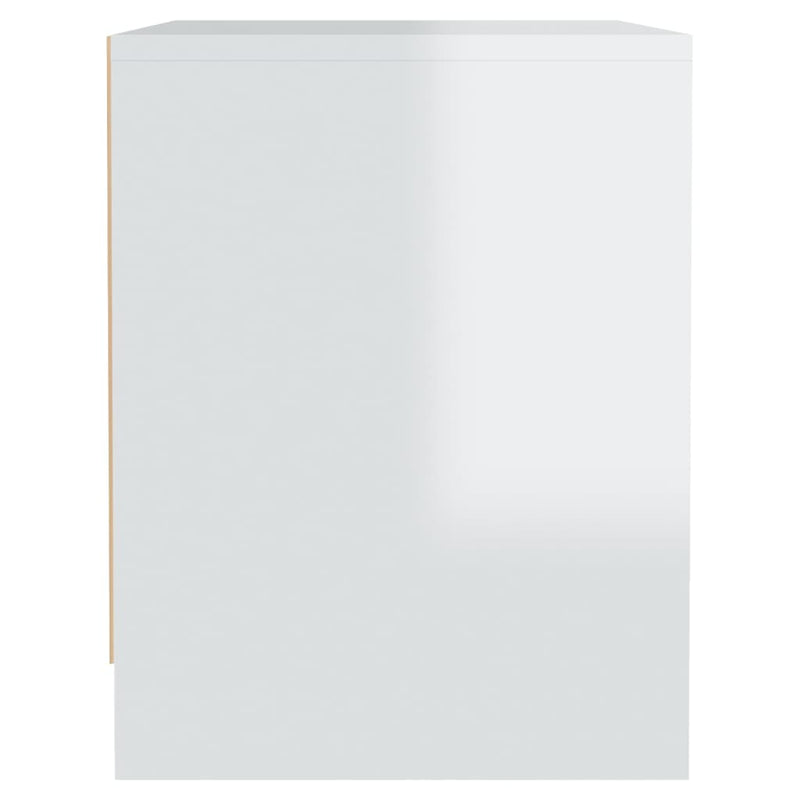 Bedside Cabinet High Gloss White 45x34x44.5 cm Engineered Wood