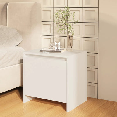 Bedside Cabinet High Gloss White 45x34x44.5 cm Engineered Wood